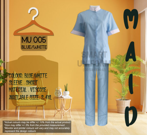 MU 005- MAID UNIFORM BLUE/WHITE