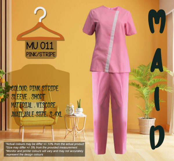 MU 011- MAID UNIFORM PINK STRIPE