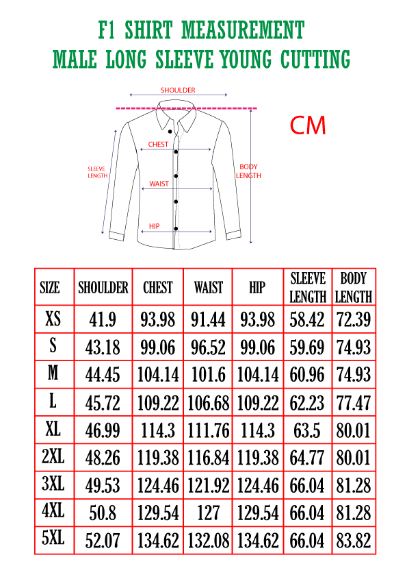 SU-READY STOCK F1 SHIRT LONG SLEEVE YOUNG CUTTING (F1 011, F1 025, F1 ...