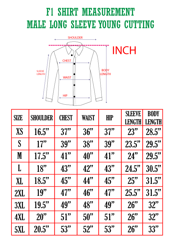 SU-READY STOCK F1 SHIRT LONG SLEEVE YOUNG CUTTING (F1 011, F1 025, F1 ...