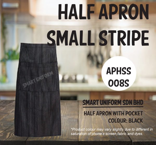 SU- APHSS008S - HALF APRON SMALL STRIPE