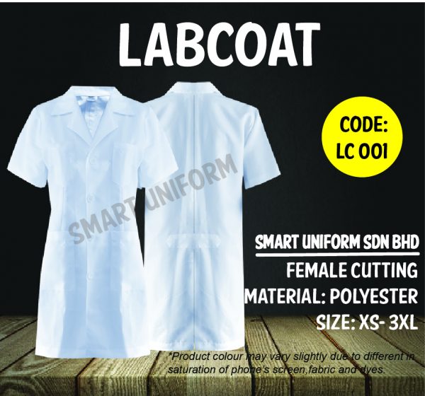 LC 001-READY STOCK SHORT SLEEVE LABCOAT - FEMALE
