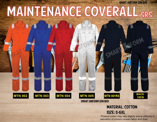 MAINTENANCE COVERALL  (5 COLORS) - SRS