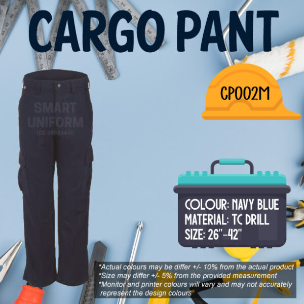 SU- CP002M - READY STOCK CARGO PANTS NAVY BLUE