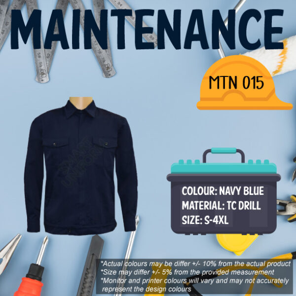 MTN015 - MAINTENANCE JACKET LONG SLEEVE WITHOUT REFLECTOR