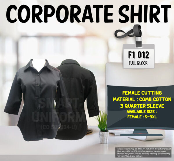 SU-READY STOCK F1 SHIRT 3/4 SLEEVE FEMALE CUTTING (F1 012)