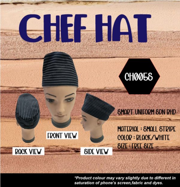SU- CH005S - READY STOCK CHEF HAT SONGKOK - SMALL STRIPE