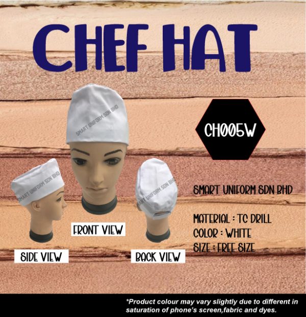 SU- CH005W - READY STOCK CHEF HAT SONGKOK - WHITE