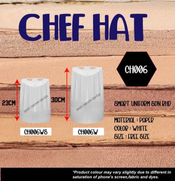 SU- CH006 - READY STOCK CHEF HAT PAPER - WHITE