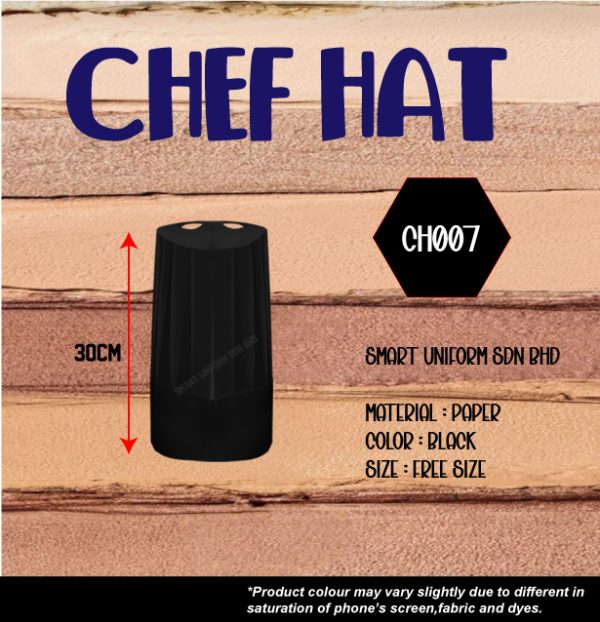SU- CH007 - READY STOCK CHEF HAT PAPER - BLACK