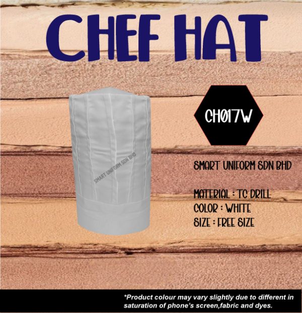 SU- CH017W - READY STOCK CHEF HAT TALL - WHITE