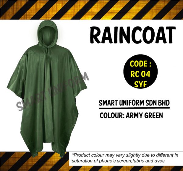 RC04 - READY STOCK RAINCOAT - ARMY GREEN