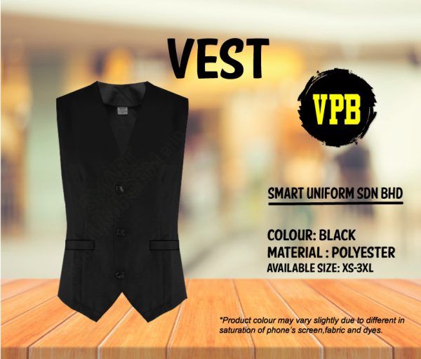 VPB - READY STOCK POLYESTER VEST - BLACK