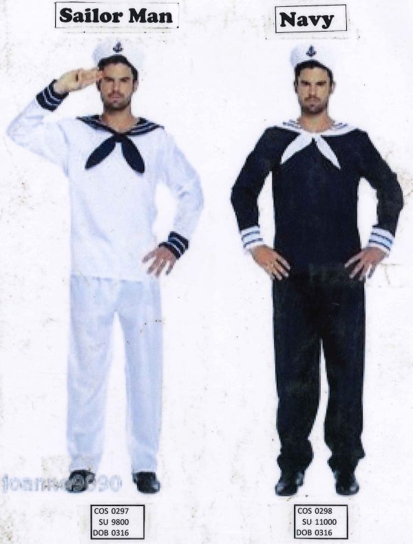 Sailor Man White / Navy -Adult Male